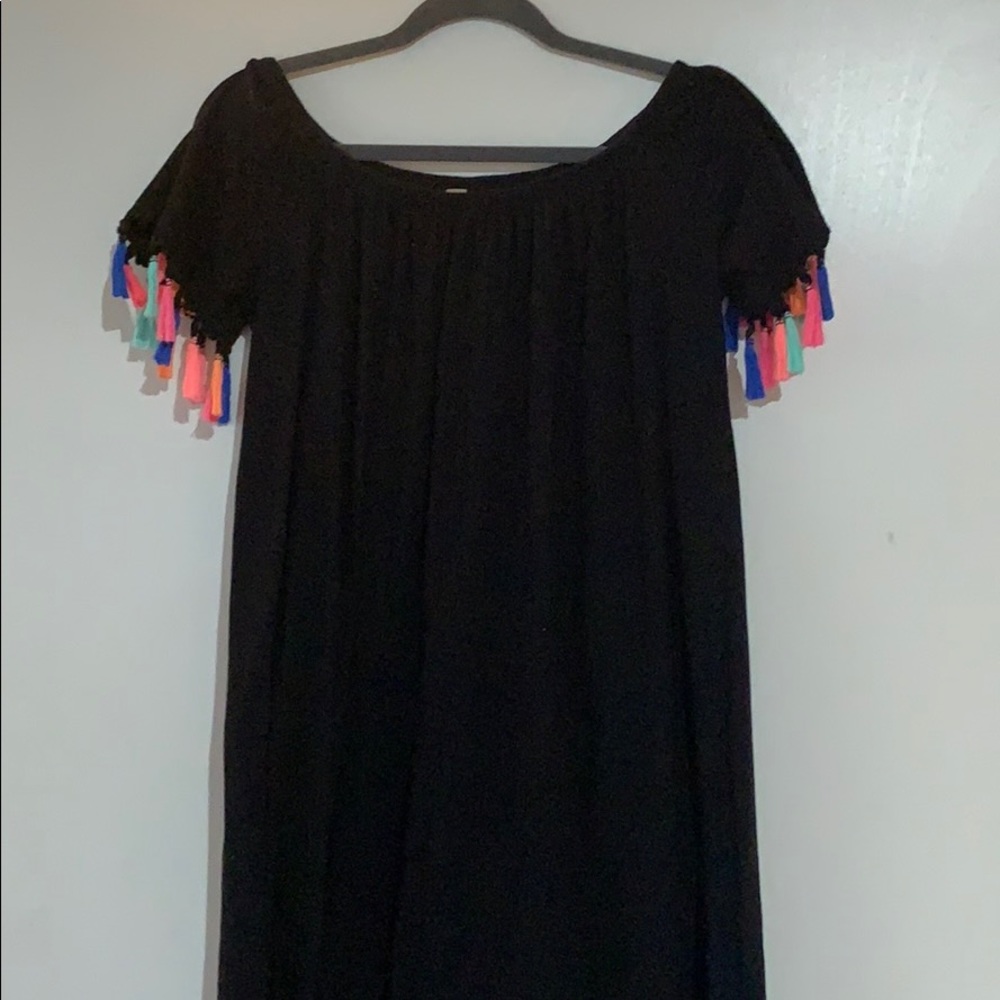 Black Off the Shoulder Maxi Dress